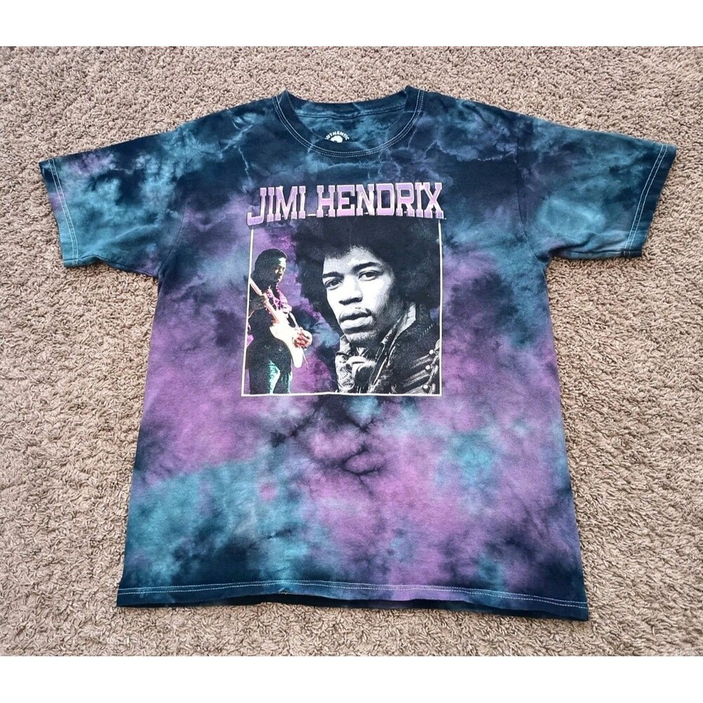Jimi Hendrix Tie Dye Purple Graphic Print T-Shirt Men's Size Medium